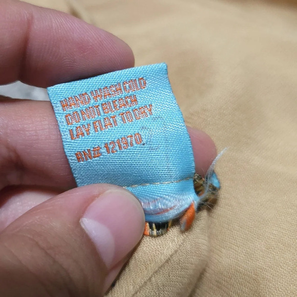 FLYING TOMATO Halter Neck Embroidered Khaki Wide Leg Jumpsuit, High Low Hem, L - Picture 15 of 16